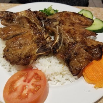 Bun bo hue spicy beef noodle soup at Mekong Restaurant Calgary
